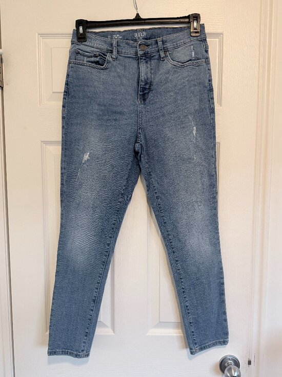 A.N.A. A New Approach Denim - a.n.a High Rise Skinny Ankle Light Wash Distressed Jeans Size 10